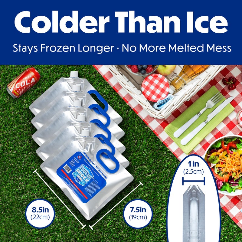 Cooler Shock Reusable Ice Packs for Cooler, 8.5""x7.5"" - Long Lasting Cold Freezer Packs for Coolers and Lunch Boxes - Cooler Ice Packs for Camping Gear, Fishing, Road Trips, Beach Must Haves - Image 3